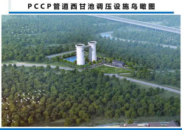 南水北调中线PCCP管道西甘池调压塔设施鸟瞰效果图.jpg